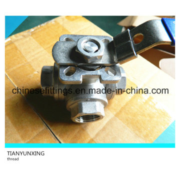 Three Way Lever CF8 Female Stainless Steel Thread Ball Valve